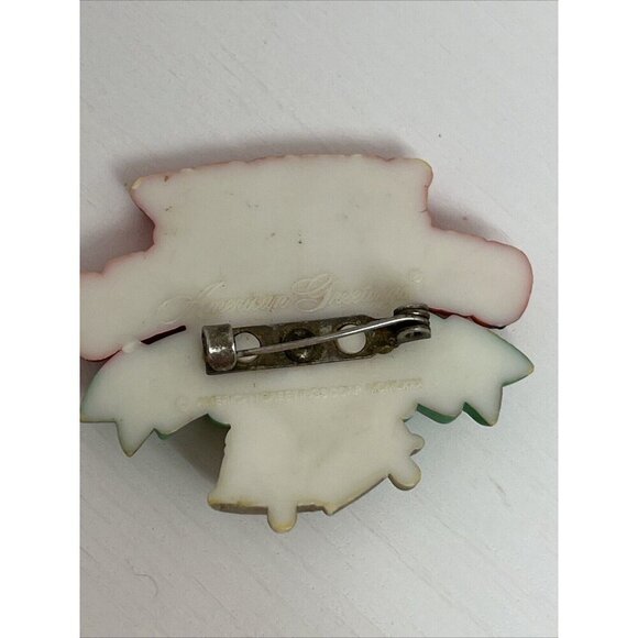 Vintage Christmas PIN Brooch "Merry Christmas" 1980s American Greetings Holiday - Picture 7 of 11